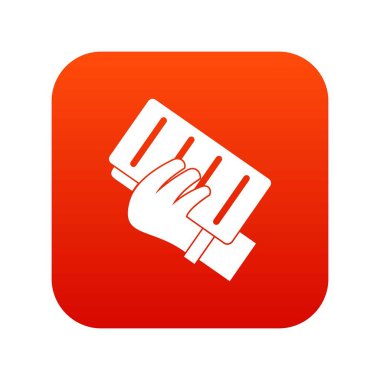 Bir el simgesi dijital kırmızı tuğla