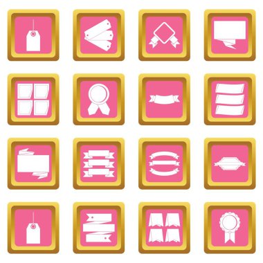 Farklı renkli Etiketler simgeler pembe