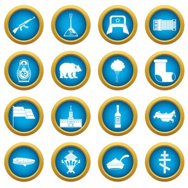 Rusya simgeleri mavi daire seti