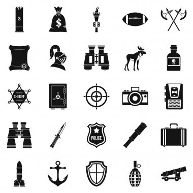 Silah Icons set, basit tarzı