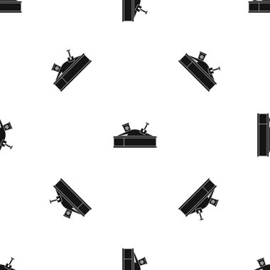 Kum kova ve kürek ile desen sorunsuz siyah