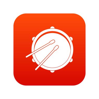 Davul simgesi dijital kırmızı