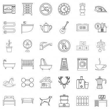 Banyo Icons set, anahat stili