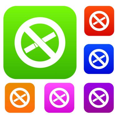 Hiç Sigara İçilmez işareti koleksiyonu ayarla