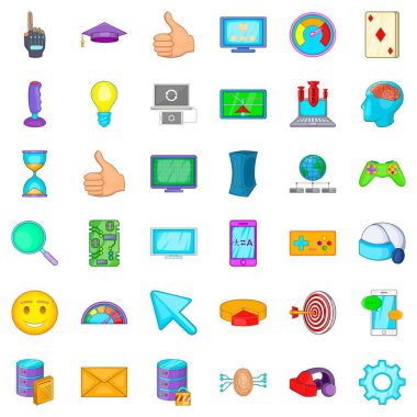 Icons set tarzı çizgi film