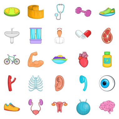 Yaş ortalaması Icons set, karikatür tarzı