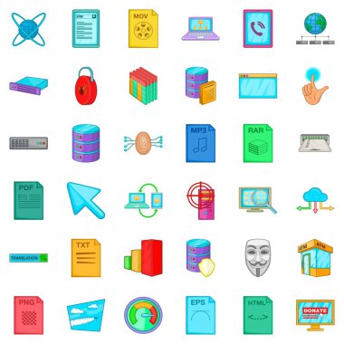 HTML Icons set, karikatür tarzı