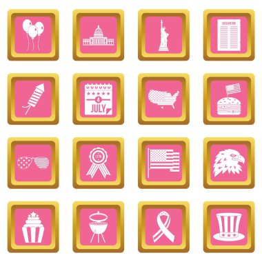 Bağımsızlık günü bayrağı simgeleri pembe