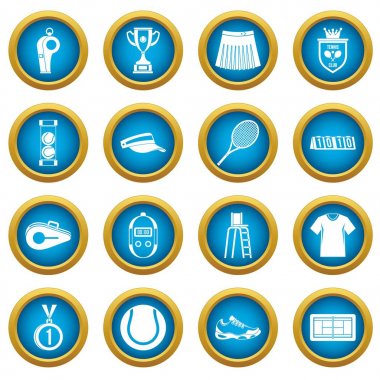 Tenis simgeleri mavi daire seti