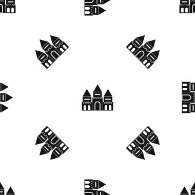 Çocuk ev kale desen sorunsuz siyah