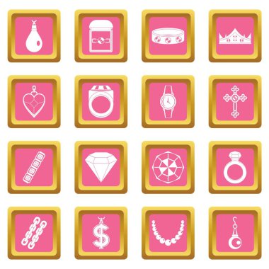Takı öğeleri simgeler pembe