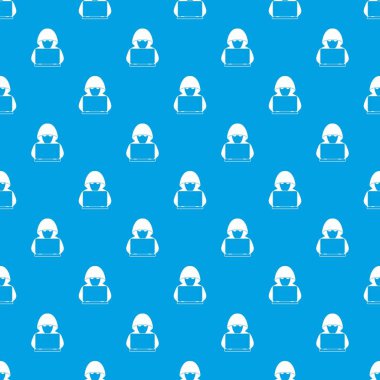 Bilgisayar korsanı dizüstü desen kesintisiz mavi