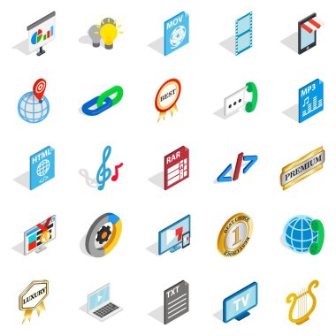 Hi-Fi sistem simgeler kümesi, izometrik stili