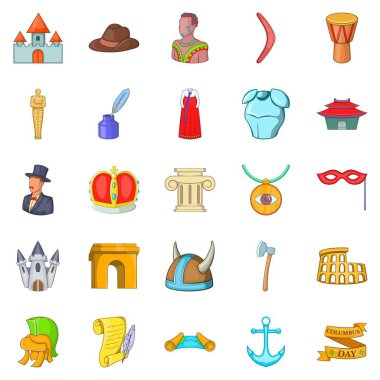 Geçmiş Icons set, karikatür tarzı