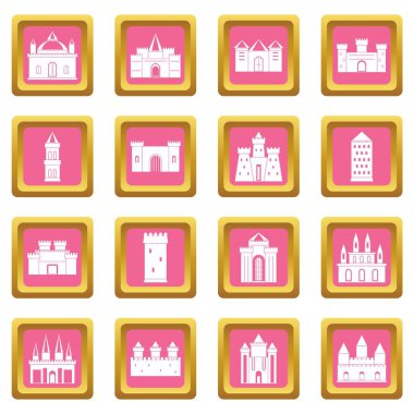 Kuleleri ve kaleler simgeler pembe