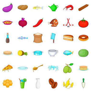 Şarküteri Icons set, karikatür tarzı