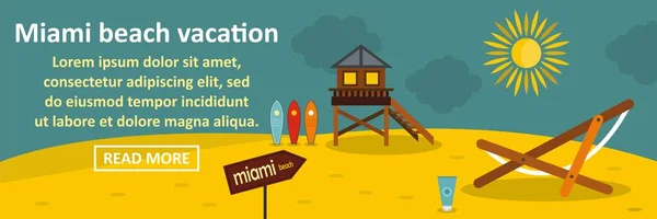 Miami beach vacation banner horizontal concept