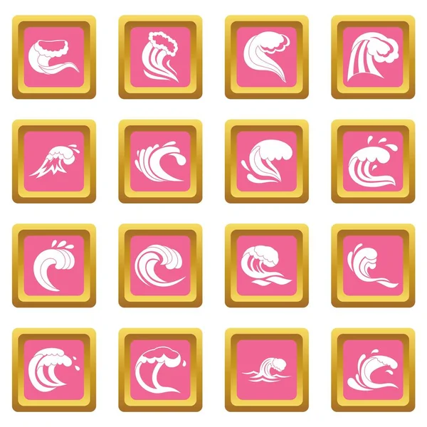 Deniz dalgaları simgeler pembe