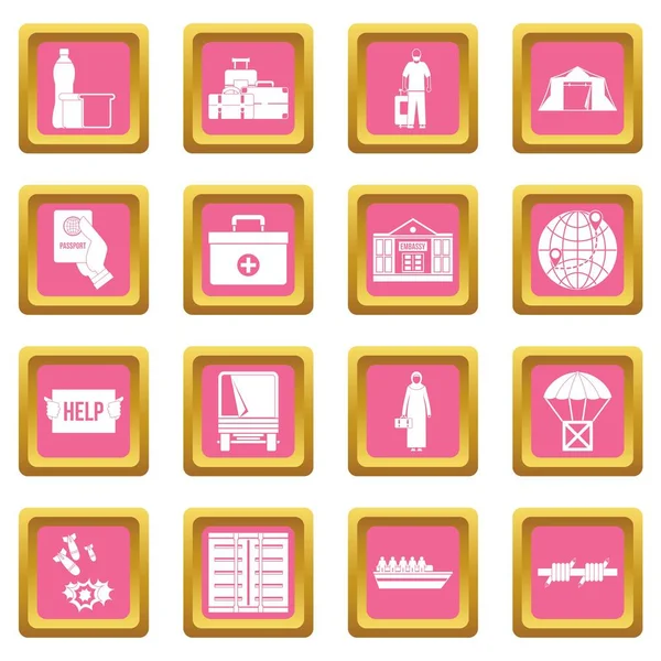 Mülteciler sorunu simgeler pembe