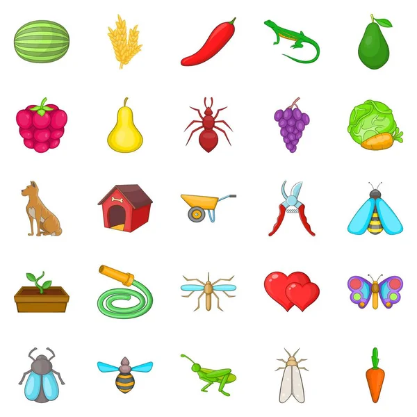 Çocuk odası Bahçe Icons set, karikatür tarzı