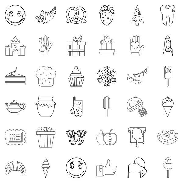 Tatlı Icons set, anahat stili