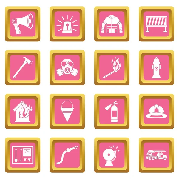 İtfaiyeci araçları simgeler pembe