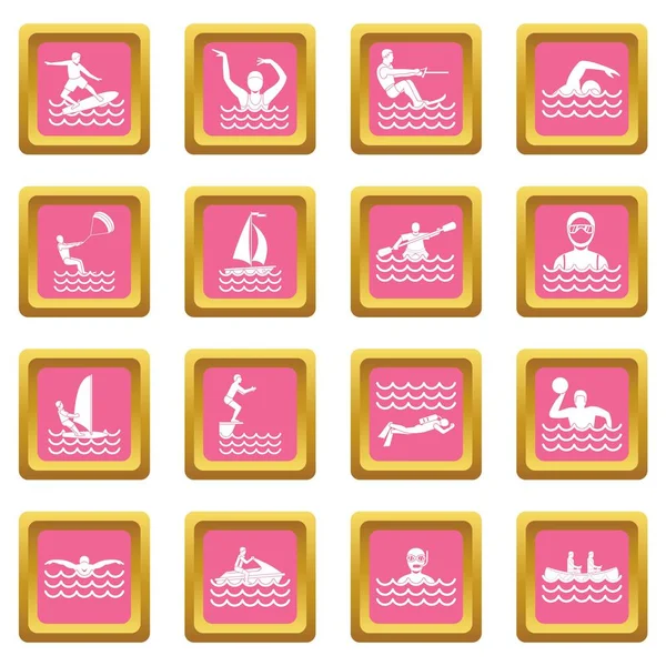 Water sport icons pink