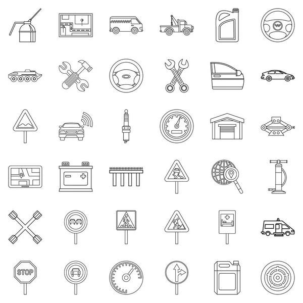 Icons set, anahat stili taksi