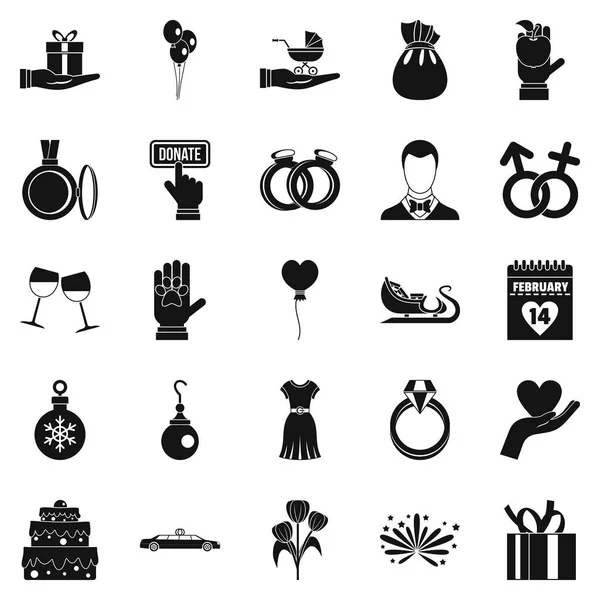 Hediye Icons set, basit tarzı