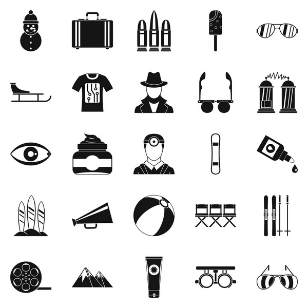 Set di icone per occhiali, stile semplice — Vettoriale Stock