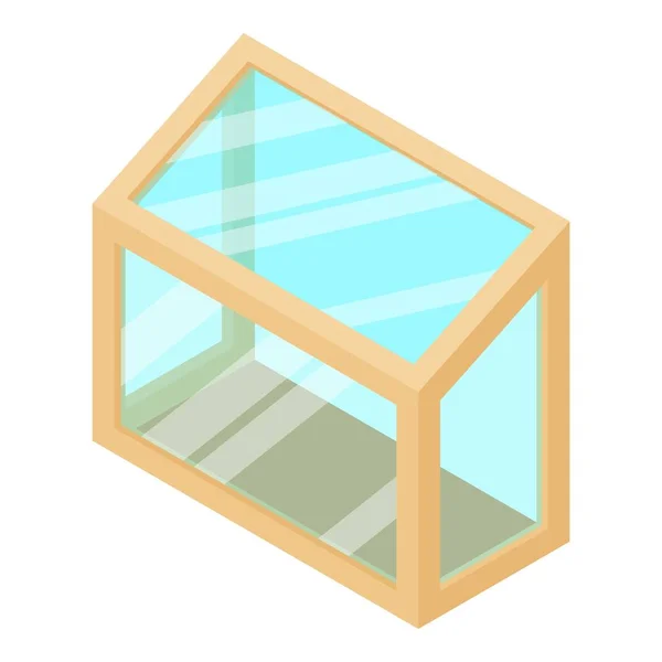 Balcony window frame icon, isometric 3d style — Stock Vector