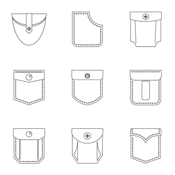 Set of pockets ⬇ Vector Image by © poulayot | Vector Stock 3472266