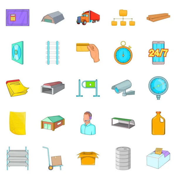 Eşya depolama Icons set, karikatür tarzı