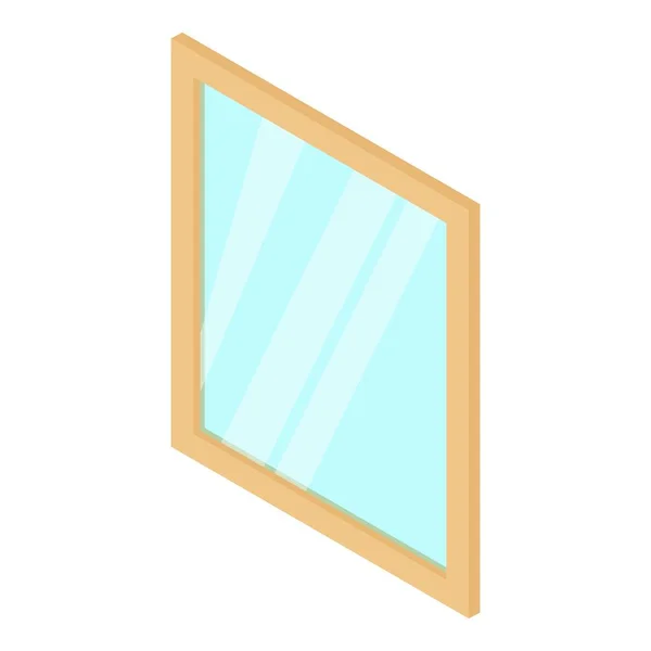 Icône de cadre de fenêtre métal-plastique, style 3d isométrique — Image vectorielle