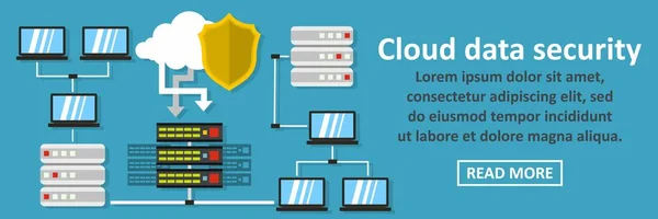 Horizontale banner-concept van de wolk gegevens-veiligheid — Stockvector