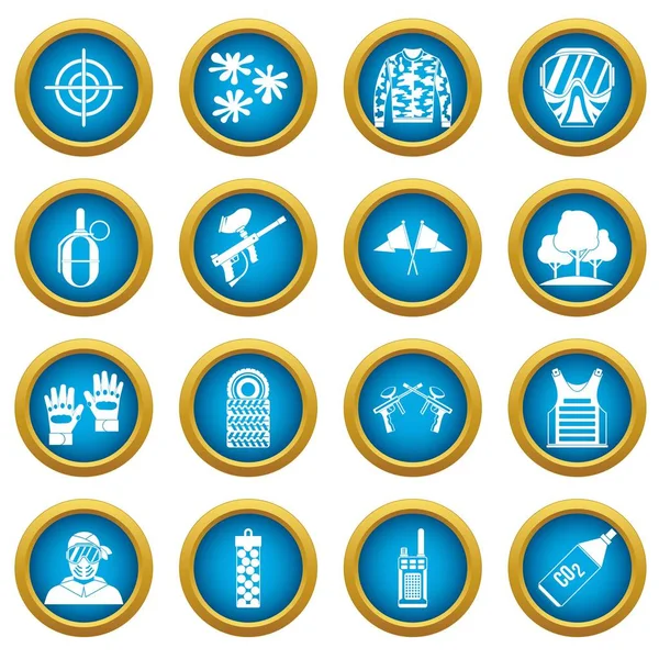 Paintball simgeleri mavi daire seti