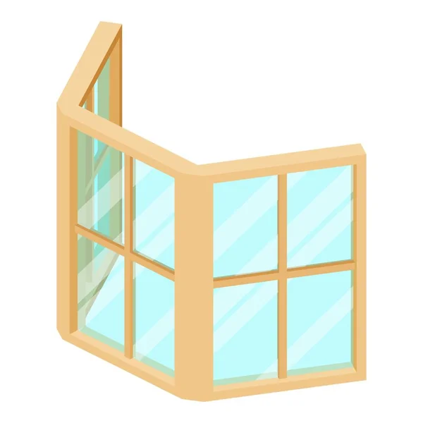 Icono de marco de ventana de fachada, estilo isométrico 3d — Vector de stock