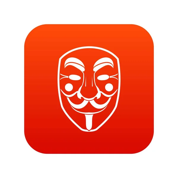 Vendetta masker pictogram digitale rood — Stockvector