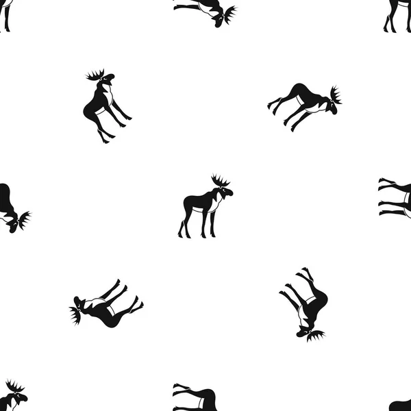 Motif d'orignal noir sans couture — Image vectorielle