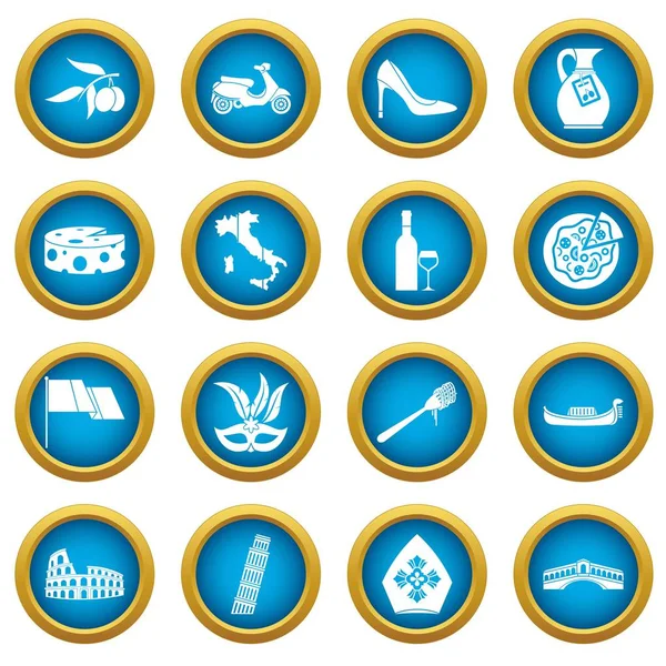 Italia simgeleri mavi daire seti