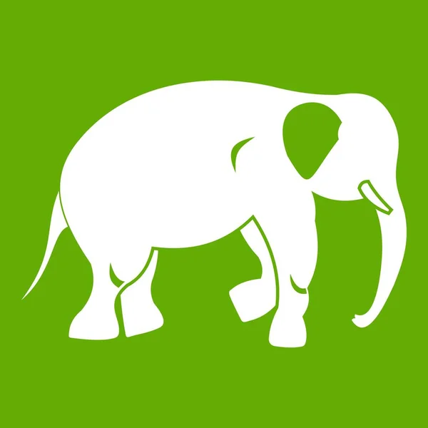 Elefante icono verde — Vector de stock
