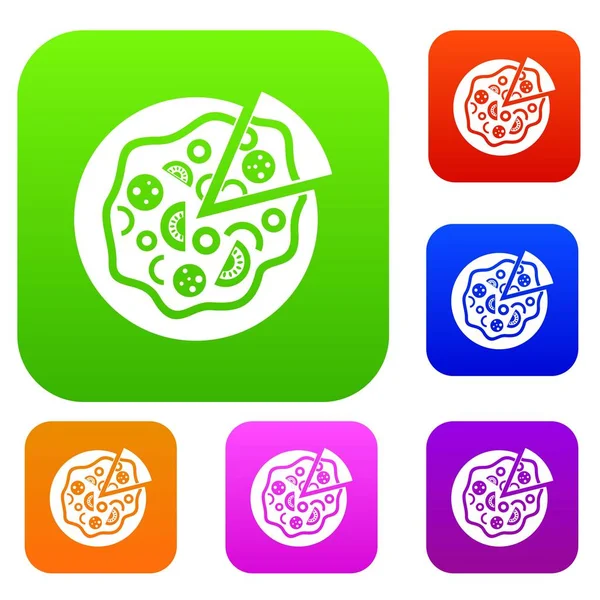 Pizza yemek koleksiyonu ayarla