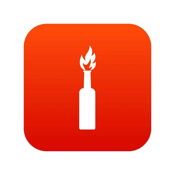 Burning icono botella digital rojo — Vector de stock