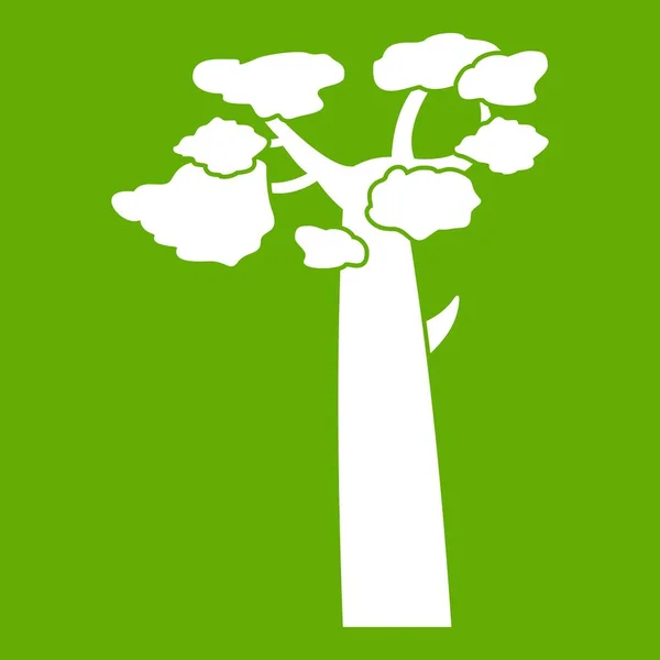 猴面包树图标绿色 — 图库矢量图片