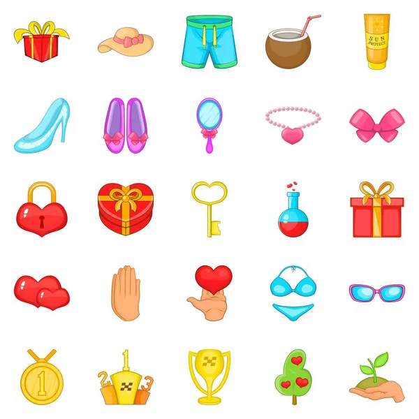 Mutluluk Icons set, karikatür tarzı