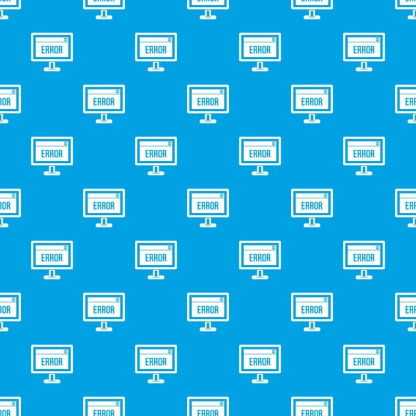 Signo de error en un patrón de monitor de computadora azul sin costuras — Archivo Imágenes Vectoriales