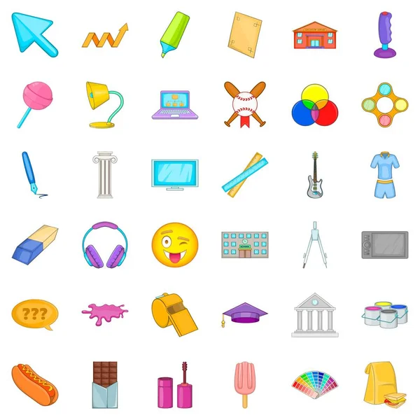 Okul simgeler ayarla, tarzı çizgi film