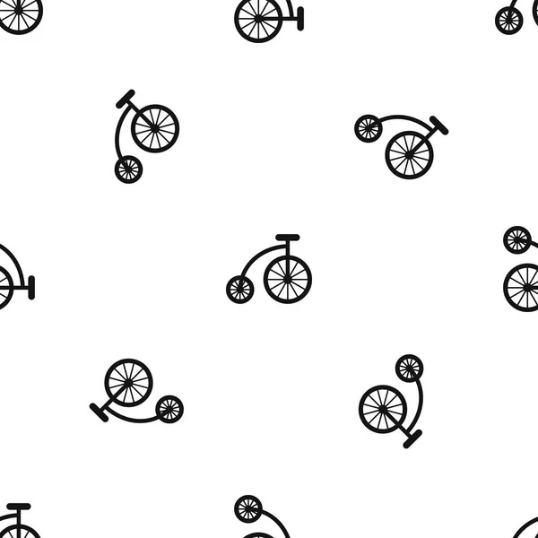 Modèle de vélo pour enfants noir sans couture — Image vectorielle