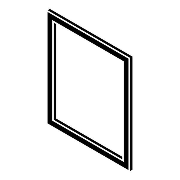 Kovové a plastové okno rámce ikona, jednoduché černé styl — Stockový vektor