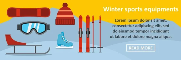 Winter sports equipments banner horizontal concept